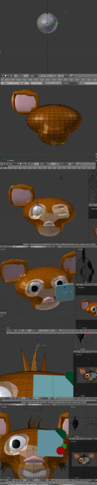 Building the Cyber Monkey 3D model being built