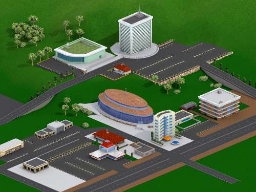 3D model of city block