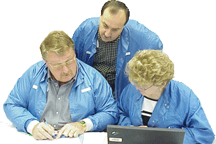 Students working with computers.